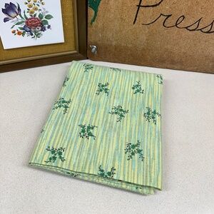 Vintage Fabric Material Textiles Floral Green Pink Blue Yellow Green Floral Blue